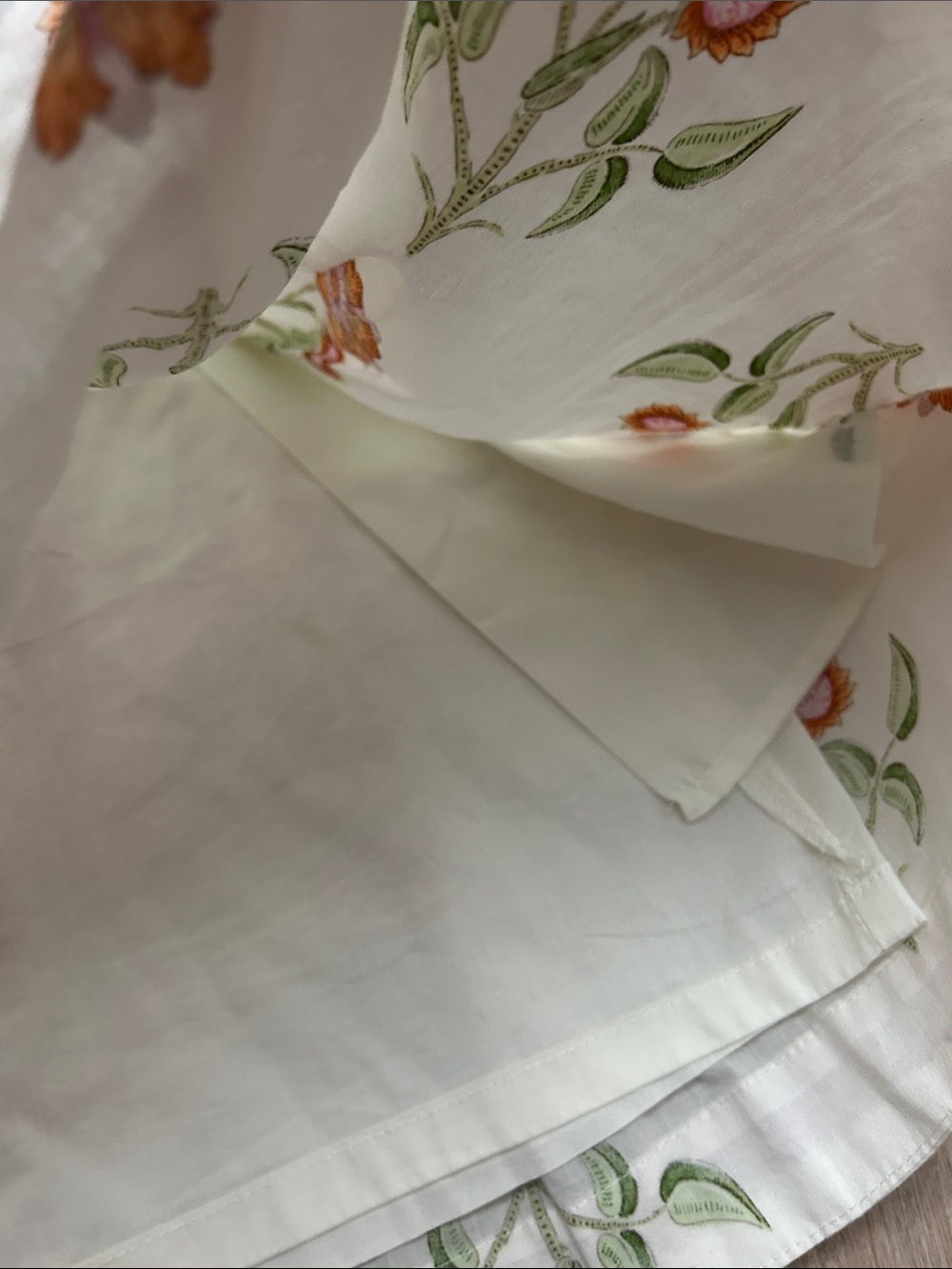 White Floral Boho Skort with Pink Border size S - Picture 7 of 14